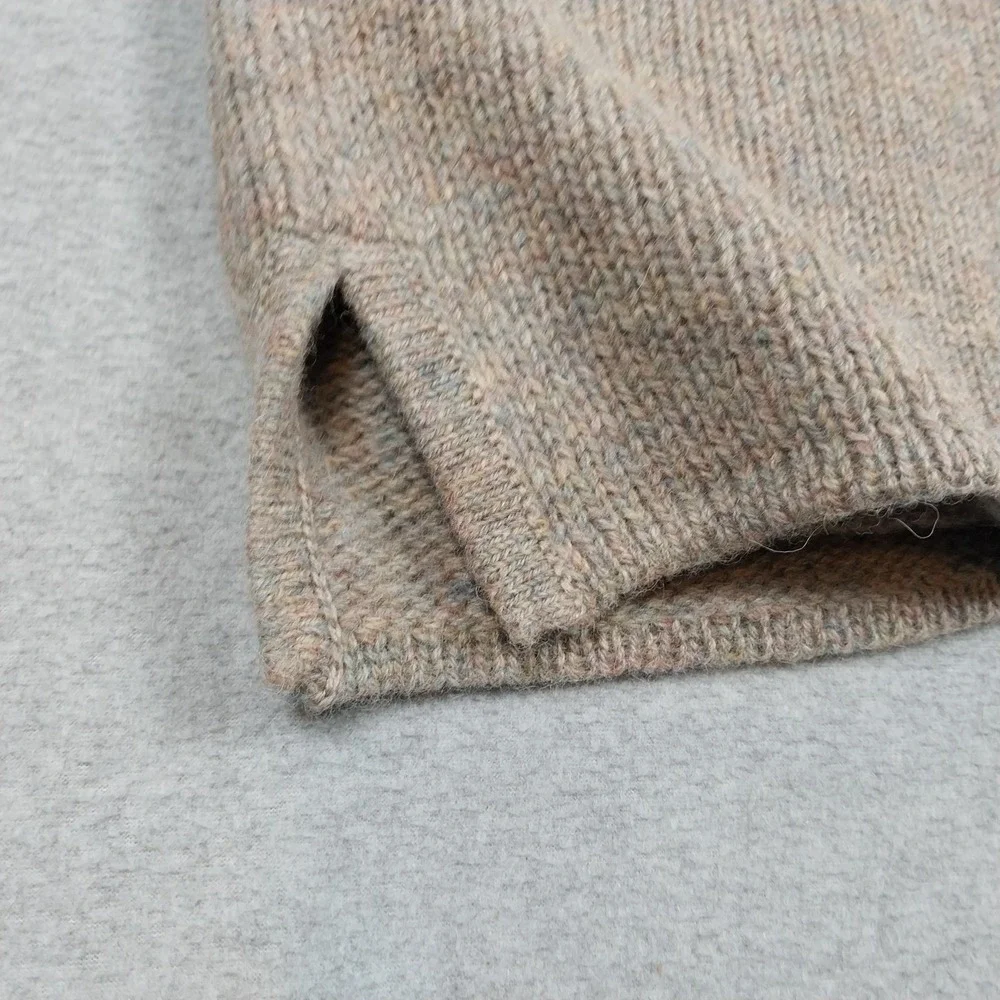 Vintage LL Bean Cardigan Womens Medium Biege Tan 100% Pure New Wool Cozy 90s